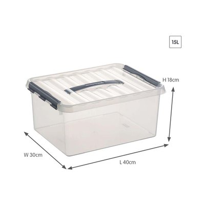 Boîte de rangement en plastique Q-line 15 litres JARDINDECO