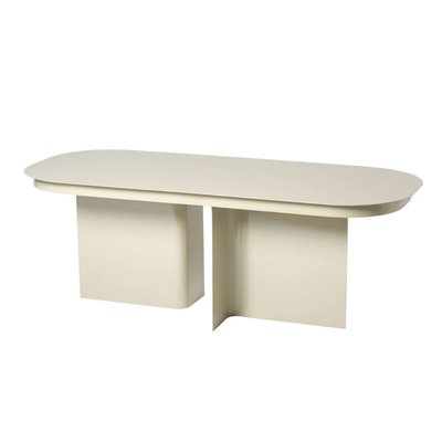 Table basse avec plateau aux bords arrondis et 2 pieds L120 cm - ALMA CALICOSY