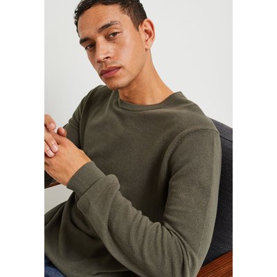 Pull point fantaisie en mélange coton cachemire, Oeko-tex MONOPRIX