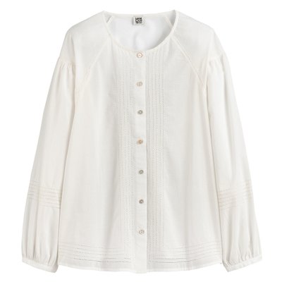 Блузка с круглым вырезом, тесьма с вышивкой LA REDOUTE COLLECTIONS