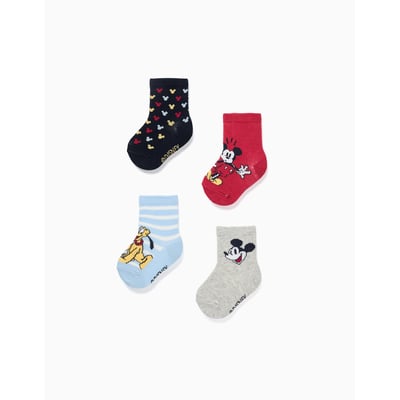 4 paires de chaussettes avec imprimés Mickey et Pluto ZIPPY