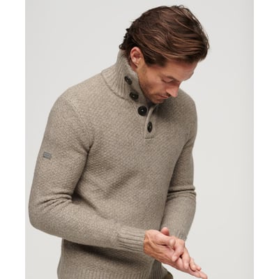 Pull en maille épaisse à col boutonné SUPERDRY