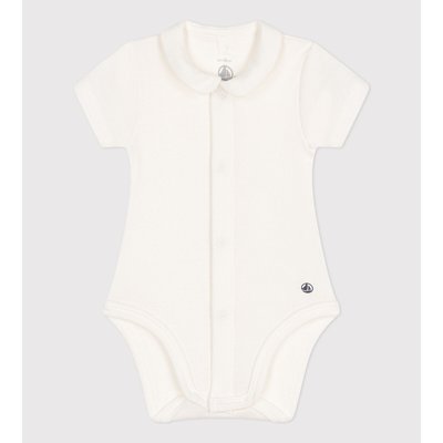 Peter Pan Collar Bodysuit with Short Sleeves PETIT BATEAU