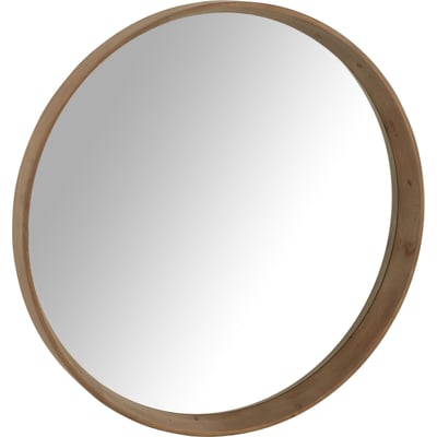 Miroir mural rond en bois style épuré RECOLLECTION