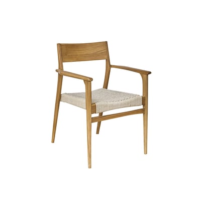 Fauteuil de jardin en teck massif et cordage  LIVIE BERAH GETAH
