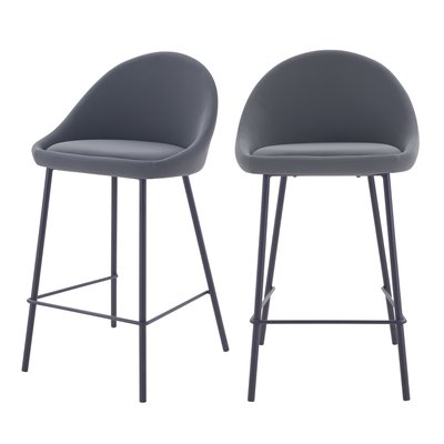 Lot de 2 chaises pour îlot central 65 cm en cuir synthétique - MISTY RENDEZ-VOUS DÉCO