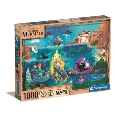 Disney Maps - 1000 pièces - La Petite Sirène CLEMENTONI