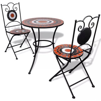 Ensemble bistro 3 à carreaux en céramique HOME MAISON