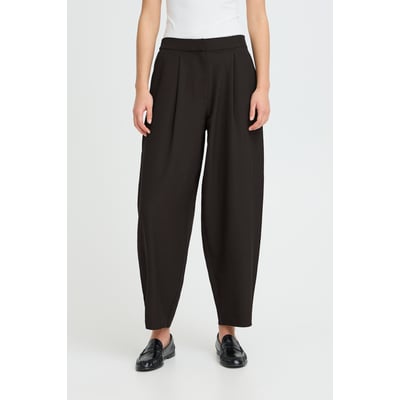 Pantalon coupe large, longueur cheville, taille elastiqué au dos ICHI
