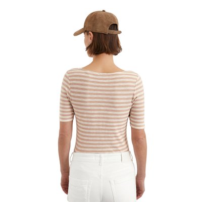 T-shirt rayé régulier en Organic Cotton Slub Jersey MARC O'POLO