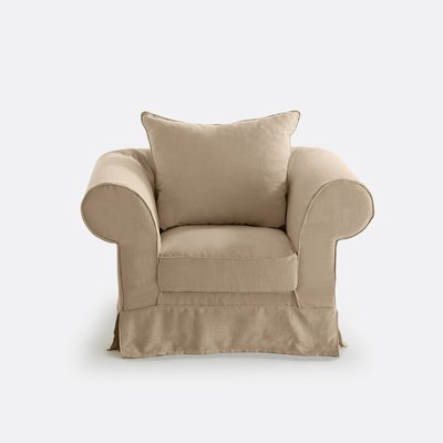 Fauteuil in dik linnen, uitstekend comfort, Adelia LA REDOUTE INTERIEURS