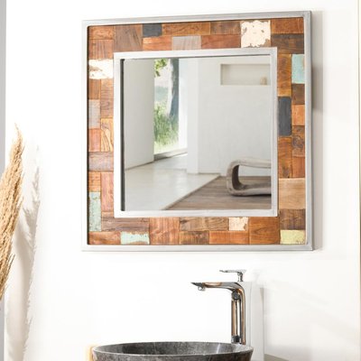 Miroir de teck métal rectangle 70x70 FACTORY WANDA COLLECTION