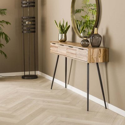 Console d'entrée moderne teck pieds épingle JAVA PIER IMPORT