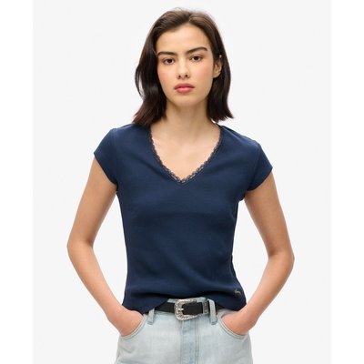 Haut à col V avec liseré en dentelle Athletic Essentials SUPERDRY
