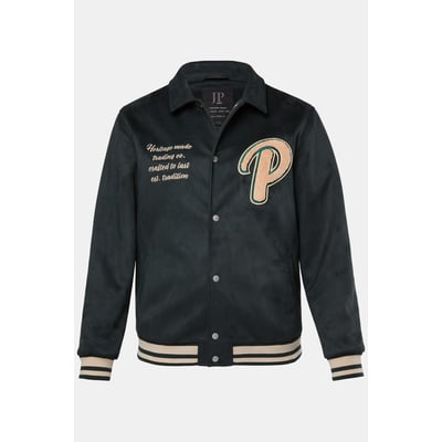 Blouson en cuir suédé. Broderie poitrine JP1880