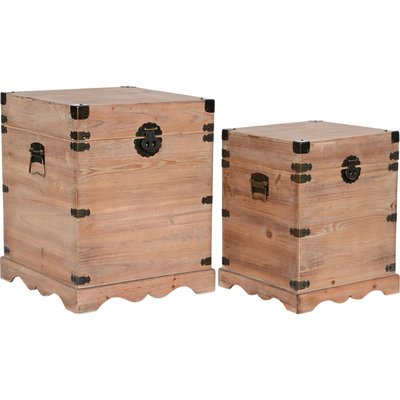 Boîtes de rangement en bois, métal (lot de 2) RECOLLECTION