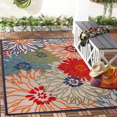 Tapis extérieur tissé kilim rond CHIMEKA UN AMOUR DE TAPIS
