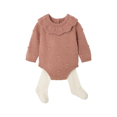 Ensemble barboteuse et collants naissance VERTBAUDET