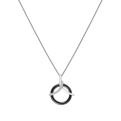 Collier en argent 925, céramique et oxyde de zirconium CLEOR