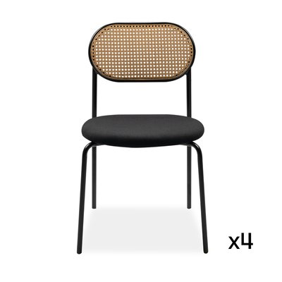 Lot de 4 chaises en rotin tressé avec structure en métal L47cm - MOZART CALICOSY