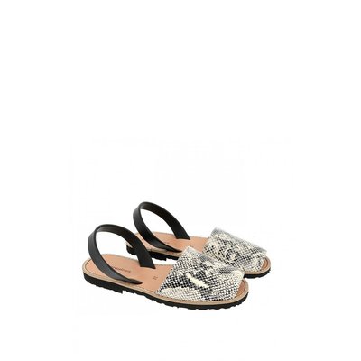 Sandales En Cuir À Talon Plat Avarca Reptile MINORQUINES