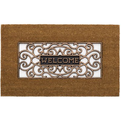 Paillasson en Coco et Caoutchouc Doré Welcome WADIGA