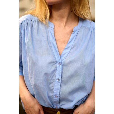 Blouse col V, en coton ajouré, BOLIAS LA PETITE ETOILE