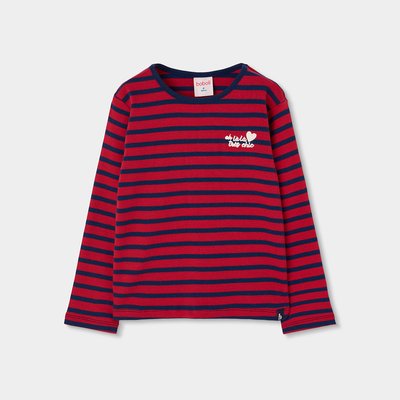 T-shirt en maille fille rayures marinières BOBOLI
