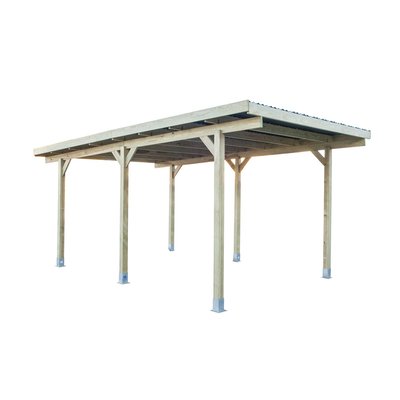 Carport en bois avec toiture en PVC CEMONJARDIN
