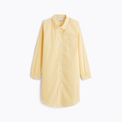 Chemise de nuit col classique en popeline de coton, ESSENTIEL VICHY LAURENCE TAVERNIER