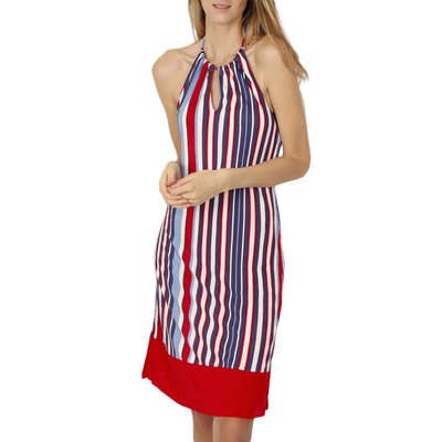 Robe estivale dos nu SÉRIE Stripes rouge ADMAS