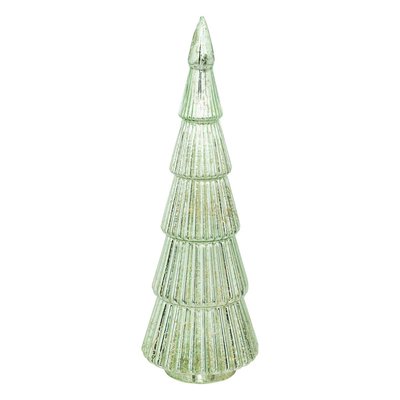 Décoration sapin en verre vert H30 cm 10 LED blanc chaud à piles FEERIC LIGHTS & CHRISTMAS