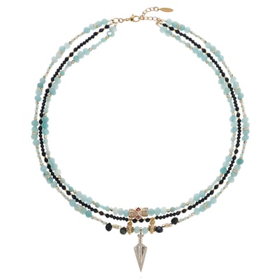 Collier multirangs perles et pendentif TAHONI HIPANEMA