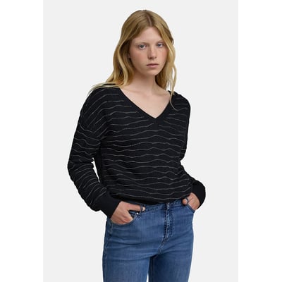 Pull devant et dos tricot rayures fil brillant IKKS
