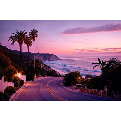 Tableau coucher de soleil sur la mer HEXOA