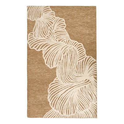 Tapis rectangulaire grand format motifs floraux en relief LOOMIA ATMOSPHERA