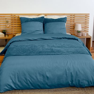 Parure housse de couette en microfibre et velour unie, TERRE C DESIGN HOME TEXTILE