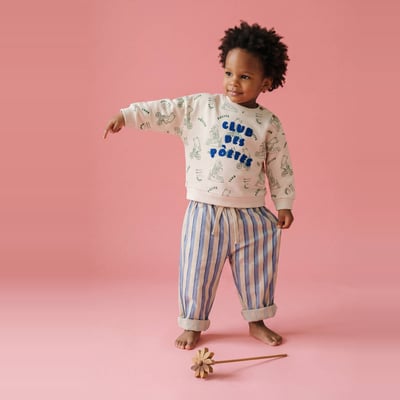 Sarouel raye en coton BIO GOTS BOUT'CHOU