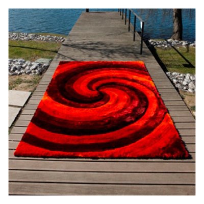 Tapis shaggy fait main motif rond CICLONE UN AMOUR DE TAPIS