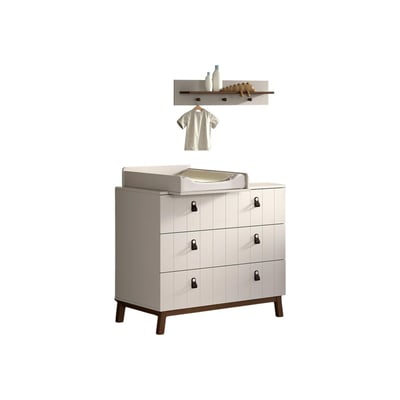 Ensemble Chambre sezane commode + plan à langer + étagère murale clay VIPACK