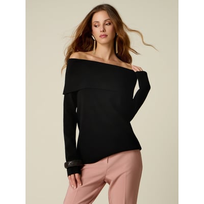 Pull épaules dénudées avec revers OLTRE