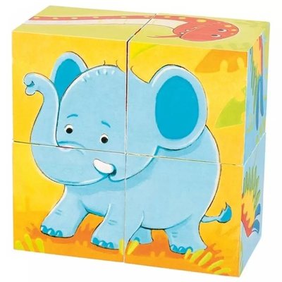 Puzzle de cubes Animaux sauvages GOKI
