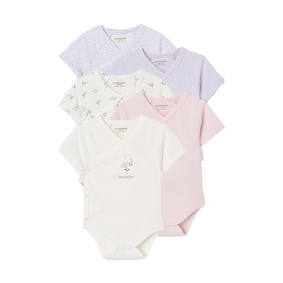 Lot de 5 bodies ouverture naissance VERTBAUDET