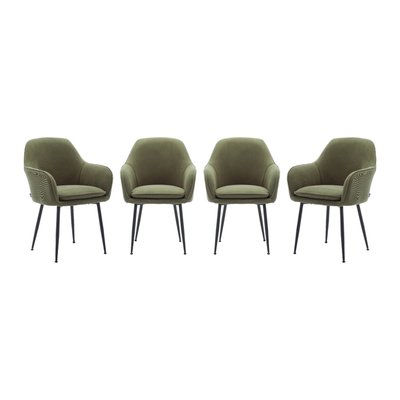Fauteuil velours côtelé et pieds métal (lot de 4) SHELLA SWEEEK