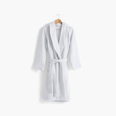 Peignoir coton moelleux ELLA CARRE BLANC