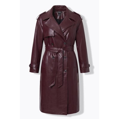 Trench, effet cuir, col cranté, croisé ULLA POPKEN
