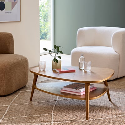 Table basse vintage, à double plateau, longueur 90 cm, QUILDA LA REDOUTE INTERIEURS