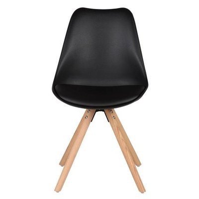 Chaise scandinave à coque grise pieds chêne Cross ZAGO