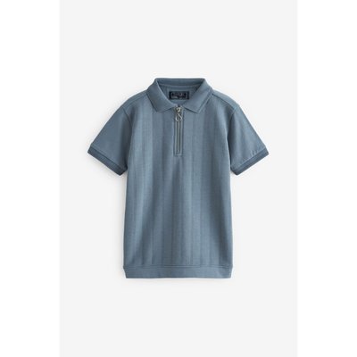 Polo texturé semi-zippé à manches courtes NEXT