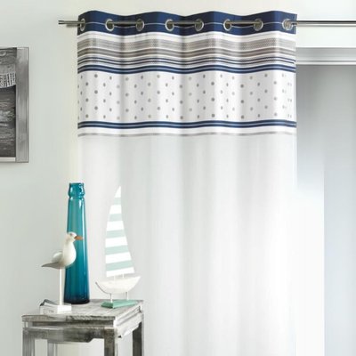 Voilage en voile avec parement à rayures horizontales HOME MAISON